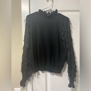 Women Fringe Sleeve Top